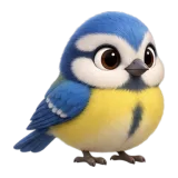 Blue tit, one of the 64 TumbleWing birds